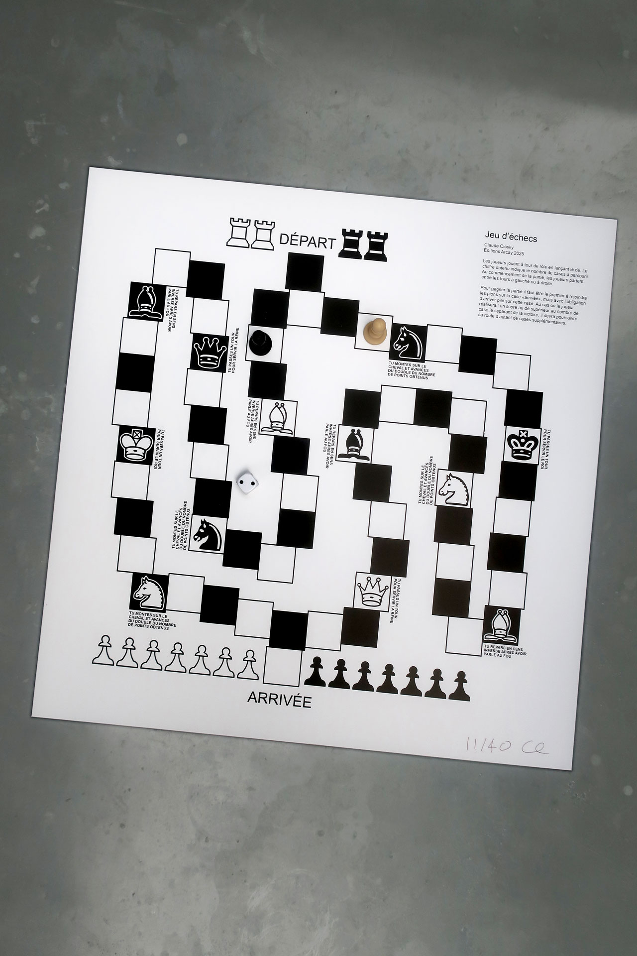 Claude Closky, ‘Jeu d’échecs [Chess game],’ 2025, Editions Arcay, Paris. Screen print on 350 g card, 50 x 50 cm.